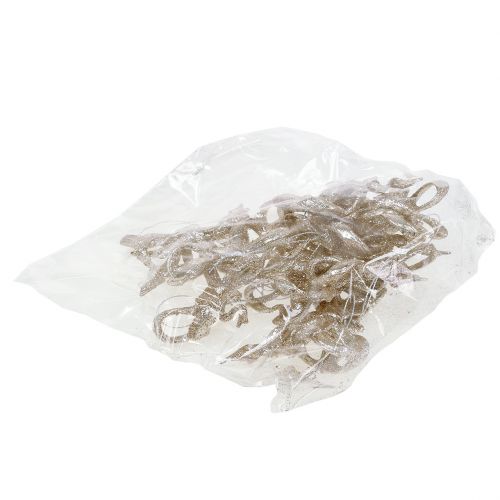 Floristik24 Karácsonyfadíszítő hurok 9cm csillogó arannyal 12db