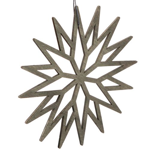 Floristik24 Karácsonyfadísz hópelyhek dekoráció fa zöld 15cm 8 db