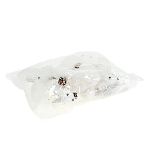 Floristik24 Karácsonyfadíszek mókus fehér 7cm 6db