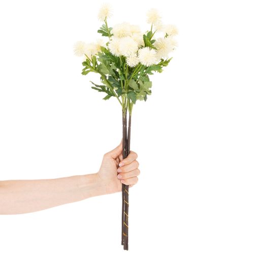 Mű krizantém virág, krémfehér csokor, díszes ág, nagy 56 cm, 4 darab | Floristik24.hu