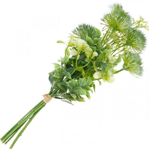 Floristik24 Selyem virágok, műcsokor, virágdísz bogáncssal 40cm