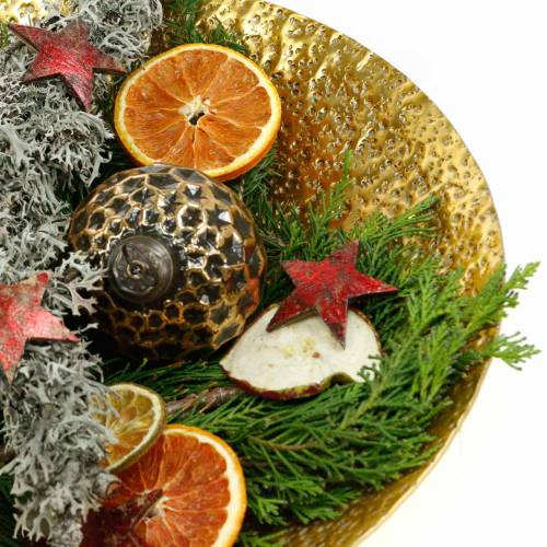 Floristik24 Arany dísztál fém Ø35 / 46cm, 2db-os készlet