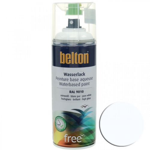 Belton mentes vízbázisú lakk fehér magasfényű spray tiszta fehér 400ml