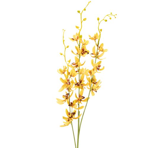 Mesterséges Cymbidium orchidea virágszárként elegáns dekorációhoz, 95 cm, 2 darab