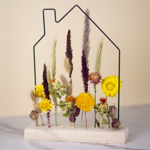 tételeket Barkácsdoboz virágtartó szárított virágos házzal 34,5×24,5 cm