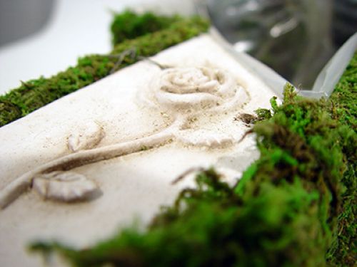 Floristik24 Növénykereszt moha 44x32cm kerámialappal