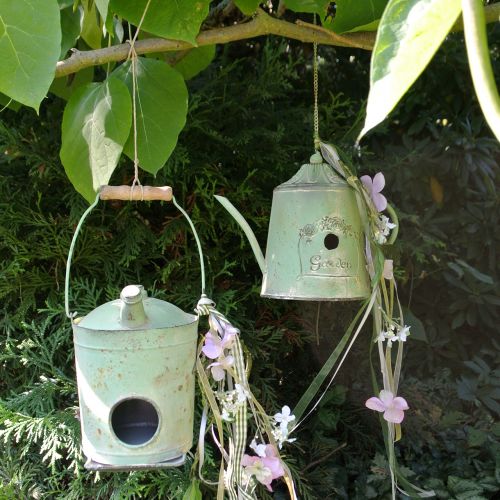 Floristik24 Madárház olajhordó antik zöld Ø17cm H23cm