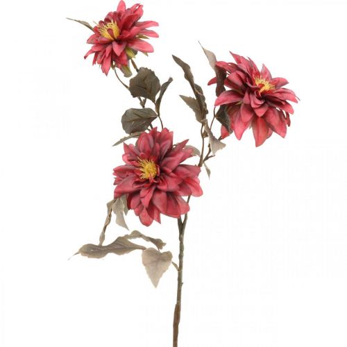 Művirág dália piros, selyemvirág ősz 72cm Ø9/11cm