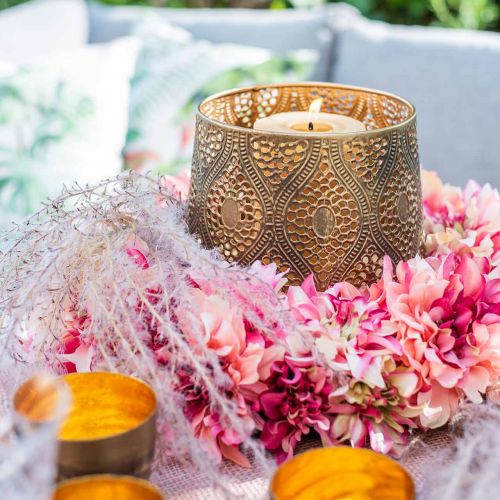 Floristik24 Dáliavirág koszorú rózsaszín, krém Ø42cm