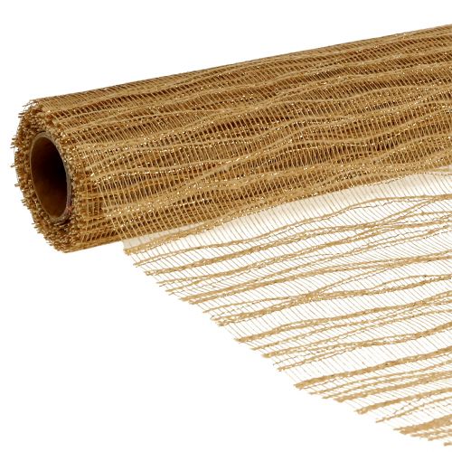 Floristik24 Deco Wave asztalpánt 26cm x 300cm metál arany