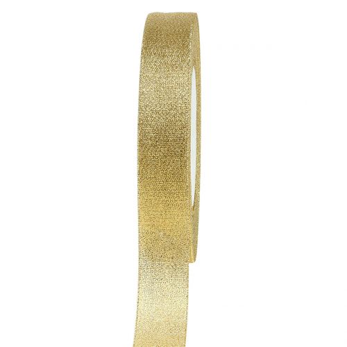 Floristik24 Dekoratív arany szalag 15mm 22,5m