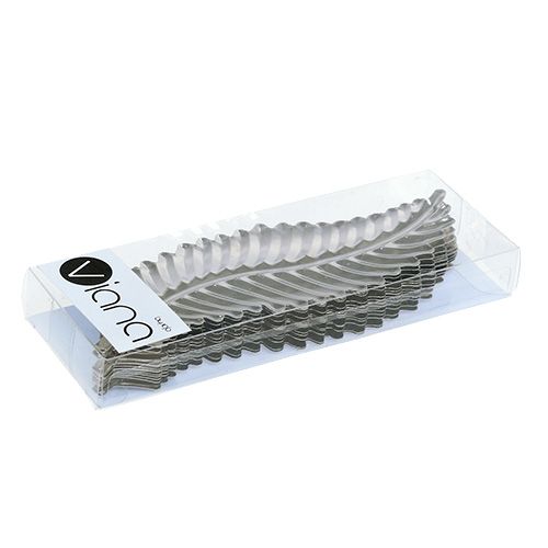 Floristik24 Fém ezüstből készült díszlap 4cm x 12cm 12db