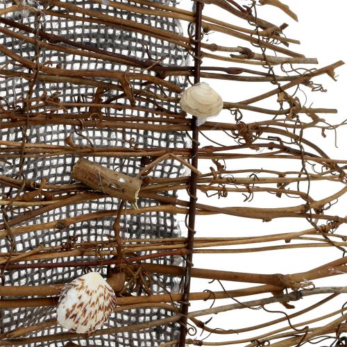 Floristik24 Dekoratív csónak ágakkal és kagylókkal 38cm