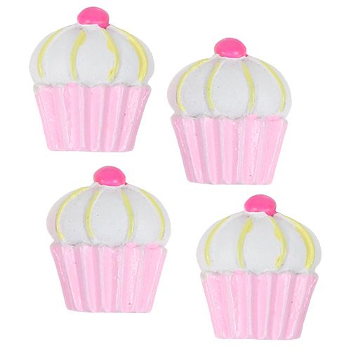 Miniatűr dekoratív cupcakes rózsaszín, fehér 2,5cm 60db