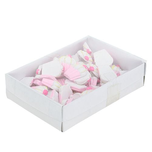 Floristik24 Miniatűr dekoratív cupcakes rózsaszín, fehér 2,5cm 60db