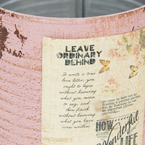 tételeket Dekoratív bádog, antik rózsa, fém doboz ültetéshez, Ø11cm M10.5cm