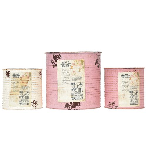 tételeket Virágcserép szett erkélyre és kertbe, virágláda dekoráció, vintage stílusú, 15 cm, 3 darabos