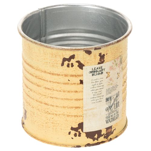 tételeket Dekoratív fémdoboz, nyári barack színű, fém doboz, kaspó, Ø8cm M7.5cm