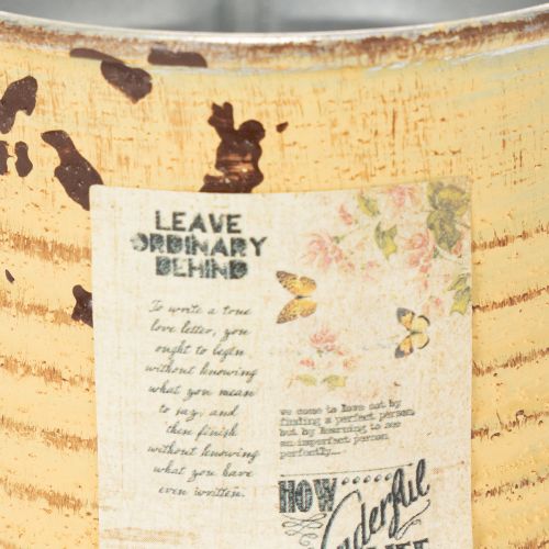 tételeket Dekoratív fémdoboz, nyári barack színű, fém doboz, kaspó, Ø8cm M7.5cm