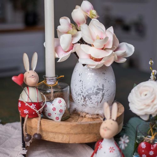 Floristik24 Dísztojás, tojásfél díszítéshez, Húsvéti dekoráció Ø10,5cm H14,5cm fehér, ezüst 3db