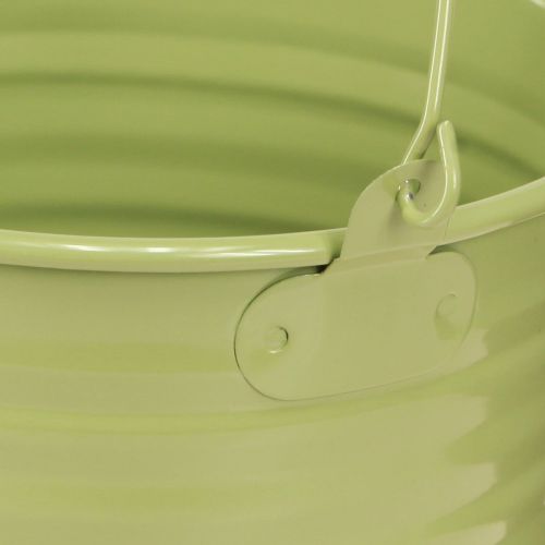 Floristik24 Dekoratív fém vödrös ültetőgép fogantyúval 4 szín Ø14cm 8 db