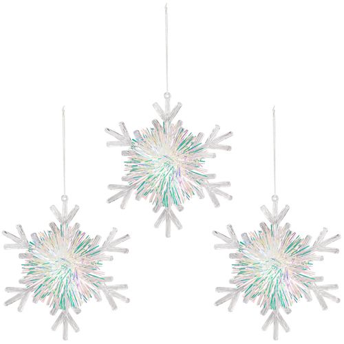 tételeket Dekoratív jégkristály hópehely akasztáshoz Ø15cm 3db