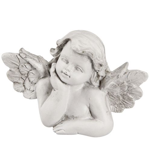 tételeket Dekoratív angyalszürke sírdísz polirezin 7,5×5cm 6 db