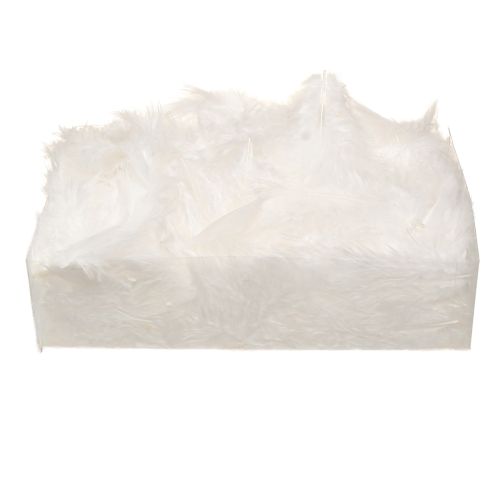 tételeket Dekoratív toll fehér kézműves kellékekben 5-10cm 20g