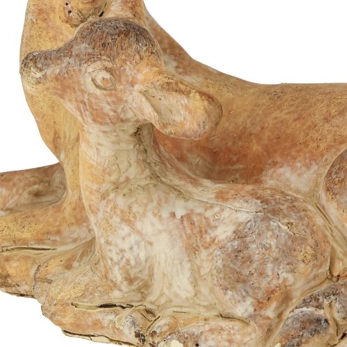 tételeket Dekoratív szarvasfigura őzbarna öntött kővel, barna fehér 20×11×17cm