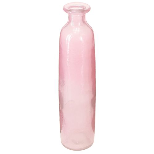 Floristik24 Dekoratív palack virágváza üveg rózsaszín rusztikus Ø6cm H24cm