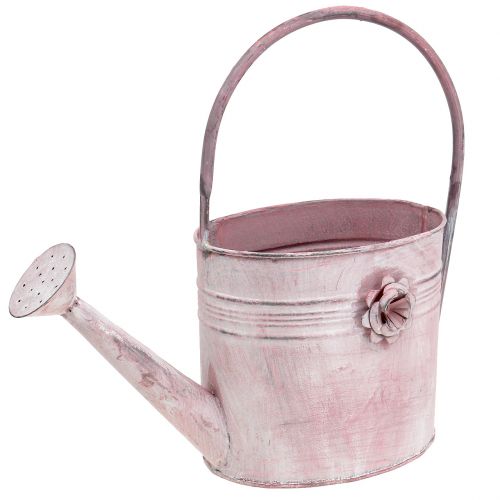 Floristik24 Dekoratív öntözőkanna fémből rózsaszín H33cm Szé12cm H29cm