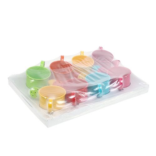 Floristik24 Dekoratív öntözőkanna színes Ø7,5cm H7,5cm 8 db