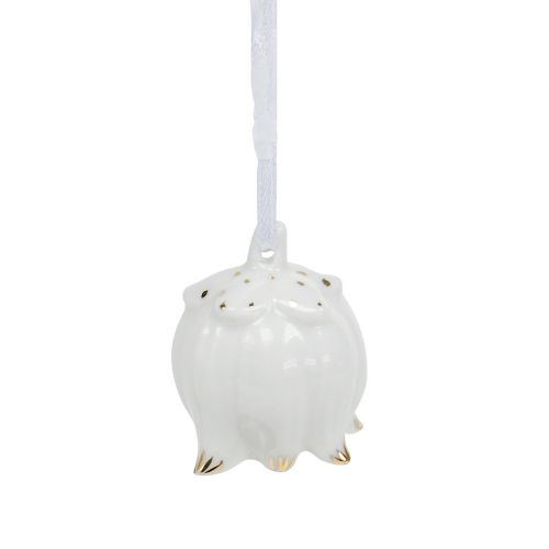 Floristik24 Virág alakú dekoratív harangok fehér, arany 4db