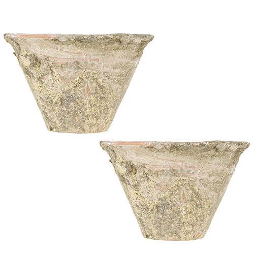 Floristik24 Dekoratív gyanta cserepes ültető agyag terrakotta Ø17cm H11cm 2db