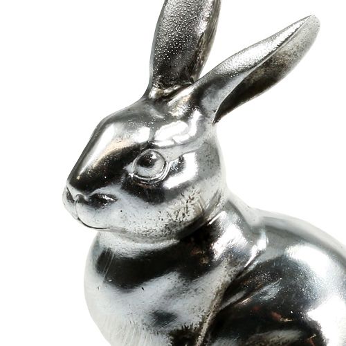 Floristik24 Dekoratív nyuszik ezüst 15cm 2db