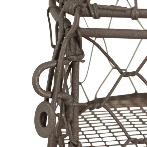 tételeket Díszes drótból készült szív tölteléknek, vintage szürke, 14 x 13,5 cm