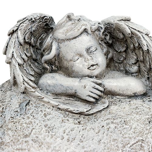 Floristik24 Deco szív angyalszürkével 10,5cm 2 db