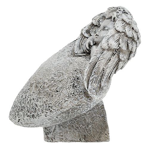 Floristik24 Deco szív angyalszürkével 10,5cm 2 db