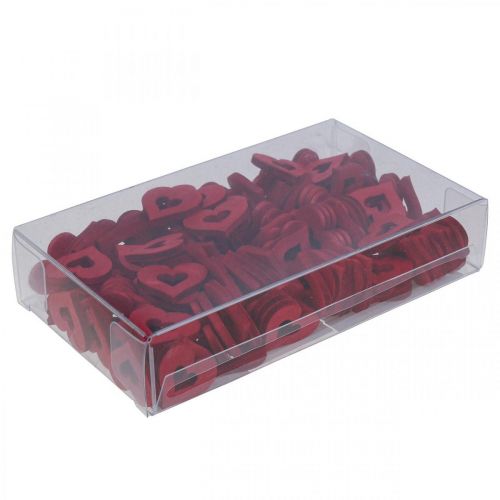 tételeket Dekoratív szívek szórvány dekoráció fa szívek piros Ø2cm 144db