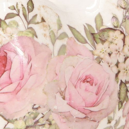 tételeket Díszszívek rózsa kerámiával krém rózsaszín 8x8cm 3db