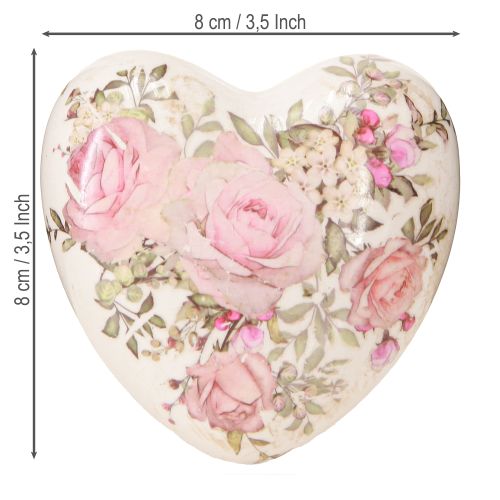 tételeket Díszszívek rózsa kerámiával krém rózsaszín 8x8cm 3db