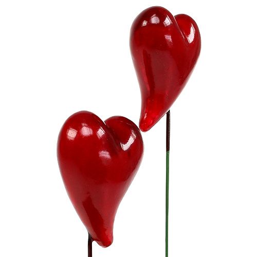 Floristik24 Dekoratív szívek ragasztható piros 5cm 24db