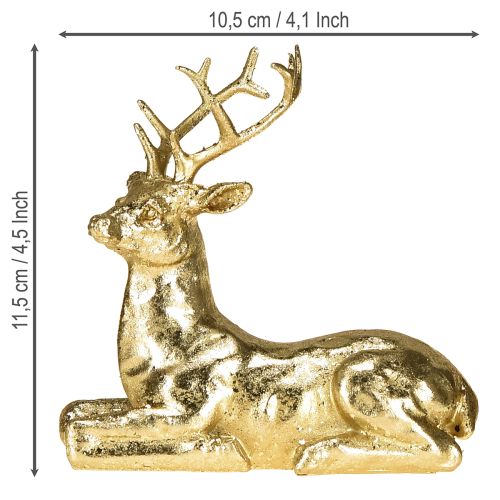 tételeket Dekoratív fekvő szarvas rénszarvas figura arany 10,5×7×11,5cm 2 darab