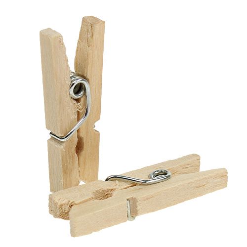 Floristik24 Dekoratív fa klipsz 2,5cm natúr 300p