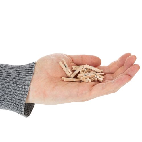 tételeket Dekoratív fa ruhacsipeszek, 3 cm, natúr, 72 darabos