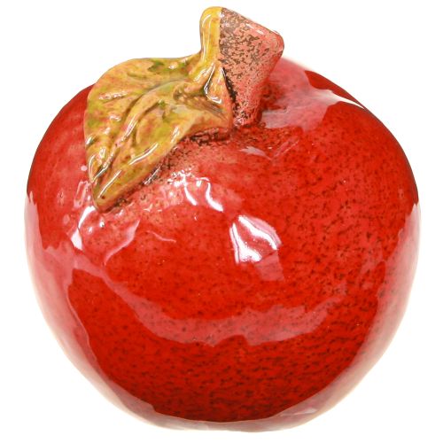 tételeket Dekoratív kerámia almás asztaldísz őszi piros zöld M7.5cm 4 darab