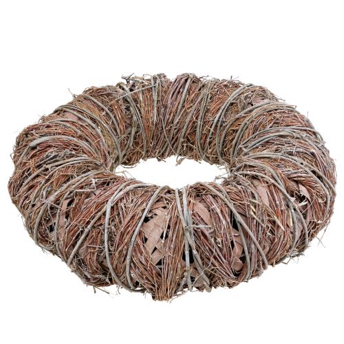 Floristik24 Dekoratív koszorú natúr Ø43cm fehérre mosva