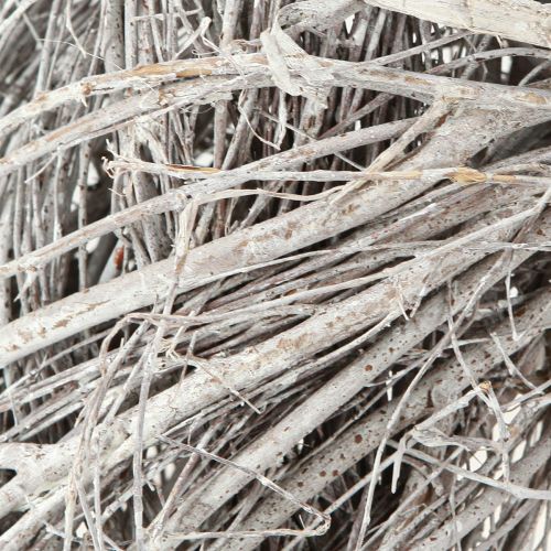 Floristik24 Dekoratív koszorú nagy bodza ágak fehér-szürke mosott Ø50cm