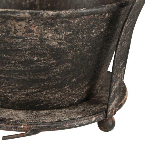 Floristik24 Dekoratív korona antik sötétbarna rozsda H22/27cm 2 db-os készlet