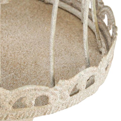 Floristik24 Díszkorona lábon vintage fém dekoráció szürke 34/66cm 2 db-os készlet